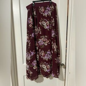 Torrid Chiffon Sheer Floral Maxi Skirt With Shorts Sz 1x NWOT